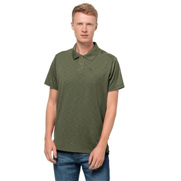 Koszulka polo męska Jack Wolfskin TRAVEL POLO MEN greenwood