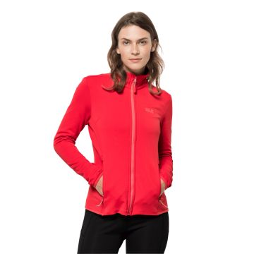 Polar damski Jack Wolfskin PEAK GRID FLEECE W tulip red