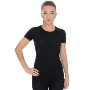 Termoaktywna koszulka damska Brubeck Active Wool SS11700 black