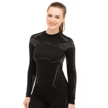 Damska koszulka termoaktywna Brubeck Dry LS black/graphite
