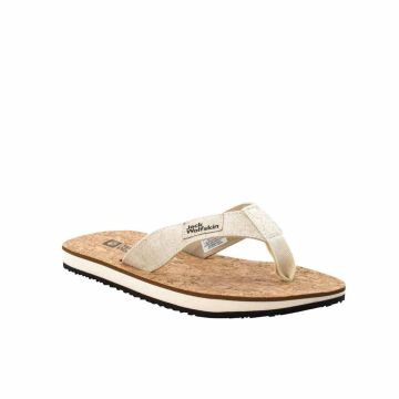 Klapki damskie Jack Wolfskin ECOSTRIDE 2 SLIPPER W natural / cork