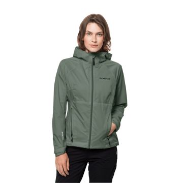 Damska kurtka przeciwdeszczowa Jack Wolfskin TASMAN 2L JKT W hedge green