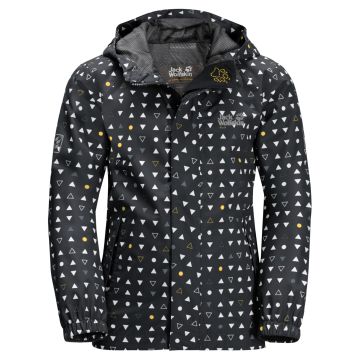 Kurtka przeciwdeszczowa dziecięca Jack Wolfskin TUCAN DOTTED JACKET KIDS black all over