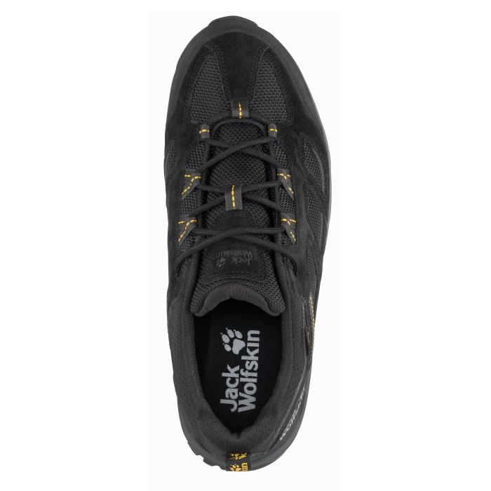 Buty męskie na wędrówki Jack Wolfskin VOJO 3 TEXAPORE LOW M black/burly yellow XT || 'Buty\u0020m\u0119skie\u0020na\u0020w\u0119dr\u00F3wki\u0020Jack\u0020Wolfskin\u0020VOJO\u00203\u0020TEXAPORE\u0020LOW\u0020M\u0020black\u002Fburly\u0020yellow\u0020XT'