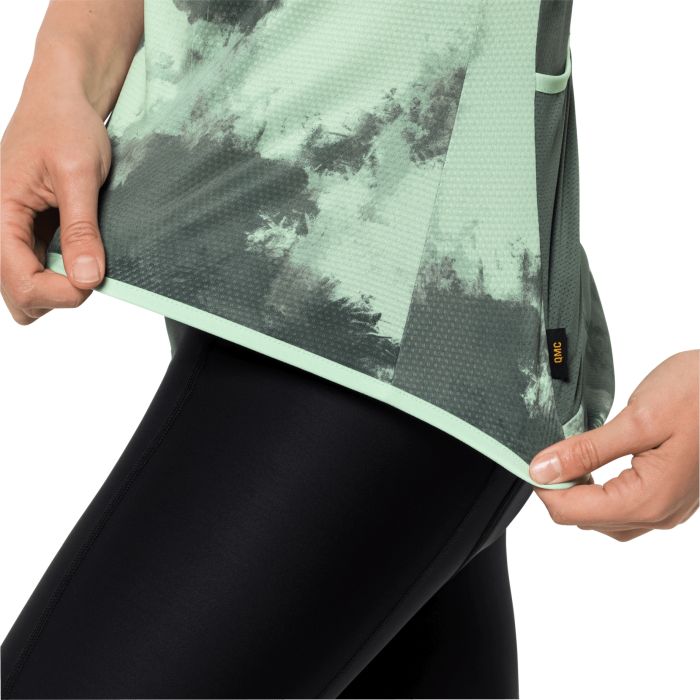 Damska koszulka rowerowa Jack Wolfskin TOURER HALFZIP PRINT T W hedge green allover || 'Damska\u0020koszulka\u0020rowerowa\u0020Jack\u0020Wolfskin\u0020TOURER\u0020HALFZIP\u0020PRINT\u0020T\u0020W\u0020hedge\u0020green\u0020allover'