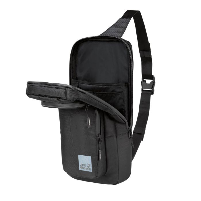 Plecak na jedno ramię, na laptopa 14 cali Jack Wolfskin LYON CROSS OVER ultra black || 'Plecak\u0020na\u0020jedno\u0020rami\u0119,\u0020na\u0020laptopa\u002014\u0020cali\u0020Jack\u0020Wolfskin\u0020LYON\u0020CROSS\u0020OVER\u0020ultra\u0020black'