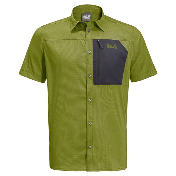 Koszula z krótkim rękawem Jack Wolfskin KENOVO II S/S M golden cypress || 'Koszula\u0020z\u0020kr\u00F3tkim\u0020r\u0119kawem\u0020Jack\u0020Wolfskin\u0020KENOVO\u0020II\u0020S\u002FS\u0020M\u0020golden\u0020cypress'