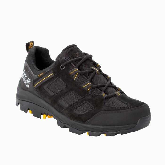 Buty męskie na wędrówki Jack Wolfskin VOJO 3 TEXAPORE LOW M black/burly yellow XT || 'Buty\u0020m\u0119skie\u0020na\u0020w\u0119dr\u00F3wki\u0020Jack\u0020Wolfskin\u0020VOJO\u00203\u0020TEXAPORE\u0020LOW\u0020M\u0020black\u002Fburly\u0020yellow\u0020XT'