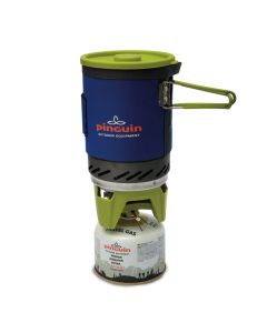 Zestaw turystyczny do gotowania kuchenka gazowa+garnek Pinguin AURA blue